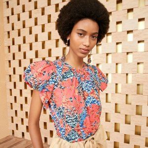 ULLA JOHNSON Iren abstract print blouse - 2